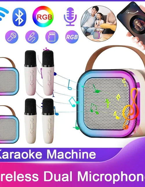 Load image into Gallery viewer, K12 Wireless Microphone Karaoke Machine Bluetooth Speaker KTV HIFI Stereo Sound RGB Colorful LED Lights for Outdoor Home Party
