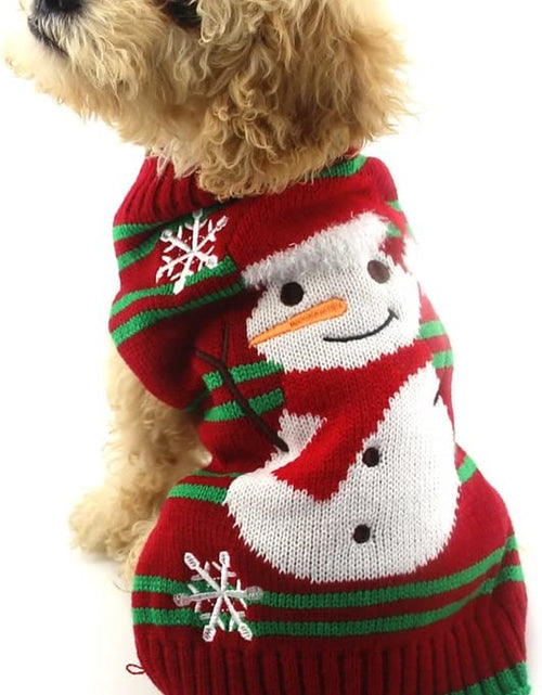 Load image into Gallery viewer, Dog Snow Sweaters Snowman Sweaters Xmas Dog Holiday Sweaters New Year Christmas Sweater Pet Clothes for Small Dog and Cat
