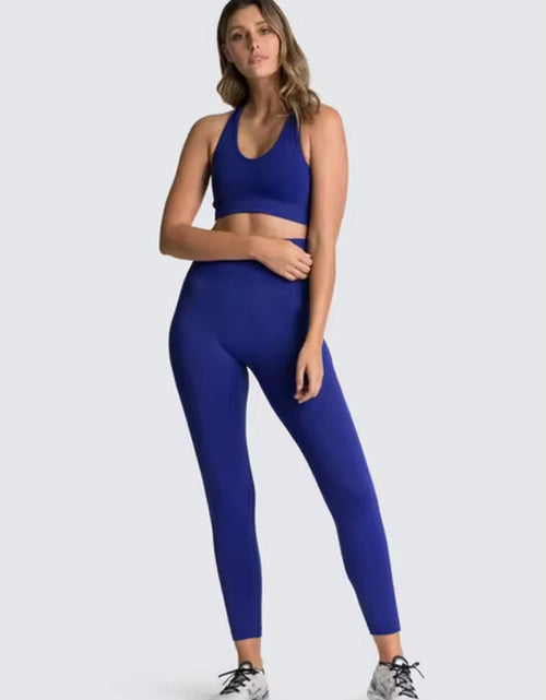 Load image into Gallery viewer, 2Pcs Seamless Hyperflex Workout Sport Outfits for Women Sportswear Athletic Clothes Gym Long Sleeve Crop Top High Waist Leggings
