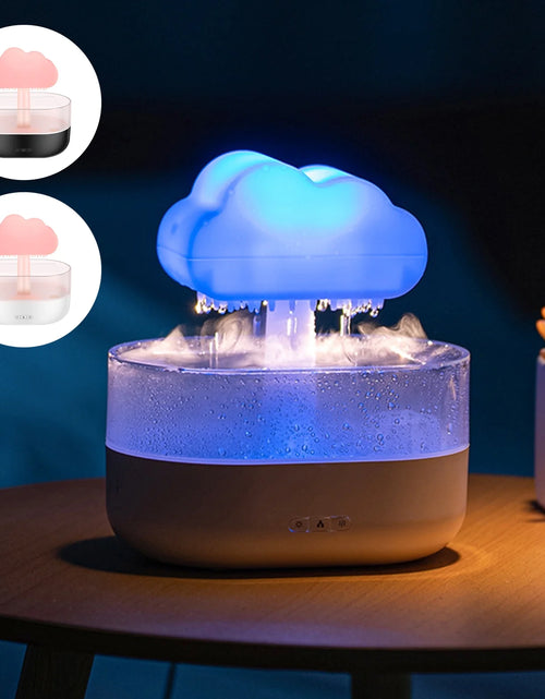 Load image into Gallery viewer, Rain Cloud Humidifier Water Drip, 7 Color Lights Mushroom Rain Cloud Diffuser, Timing Water Drip Aroma Waterfall Lamp(White)
