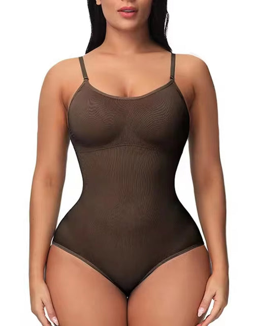 Load image into Gallery viewer, Super Sale V Neck Spaghetti Strap Bodysuit Compression Body Suits Open Crotch Shapewear Slimming Body Shaper Smooth Out Bodysuit
